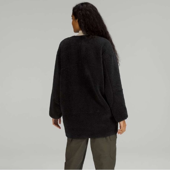 NWOT Lululemon Full Zip Collarless Testured Fleece Black Size 10 - Picture 4 of 12